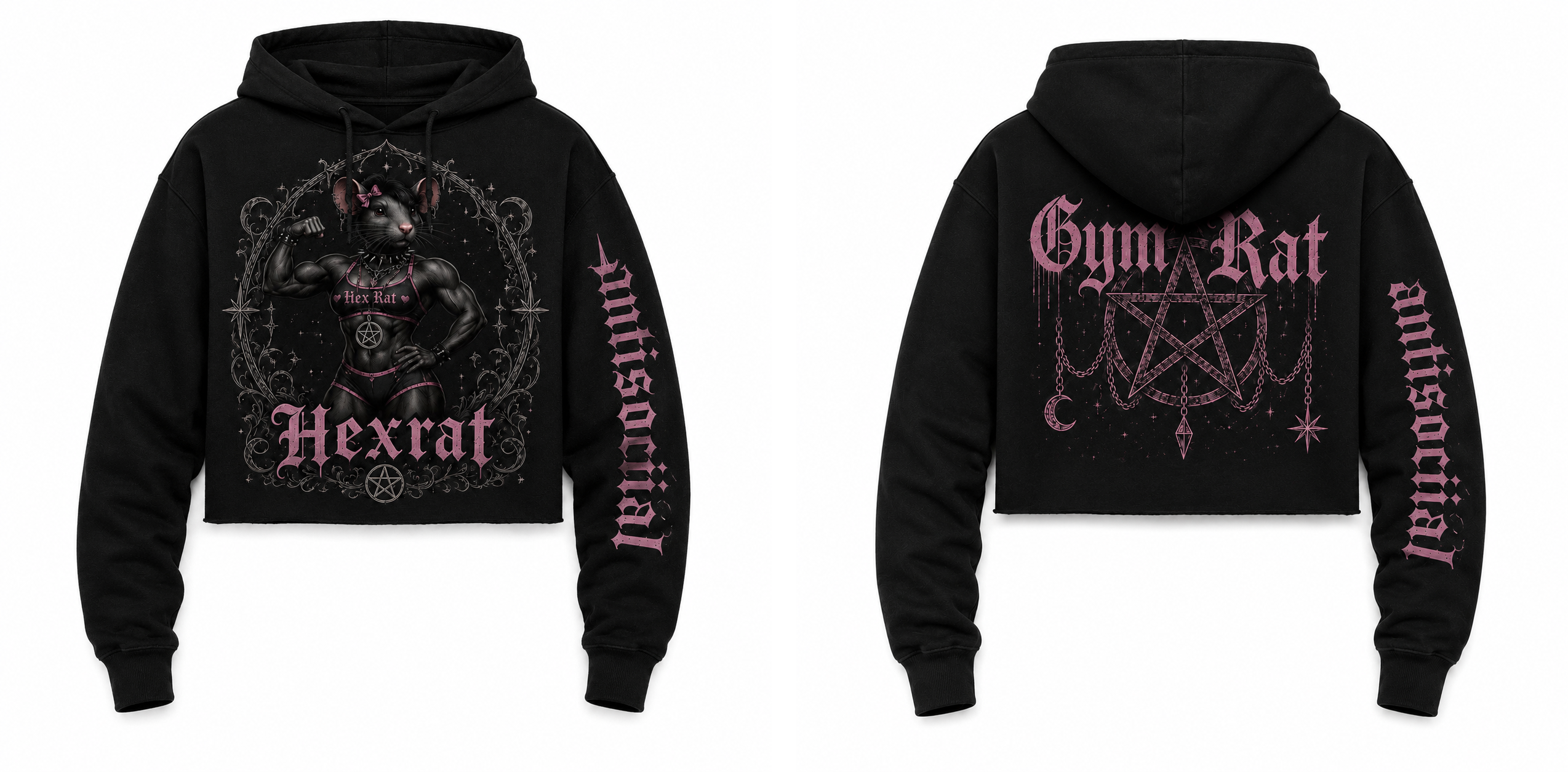 Hexrat Antisocial Cropped Ritual Hoodie