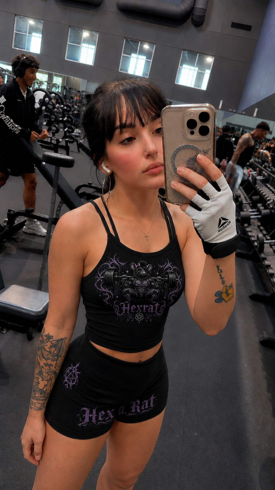 HexRat tank and shorts worn in the gym