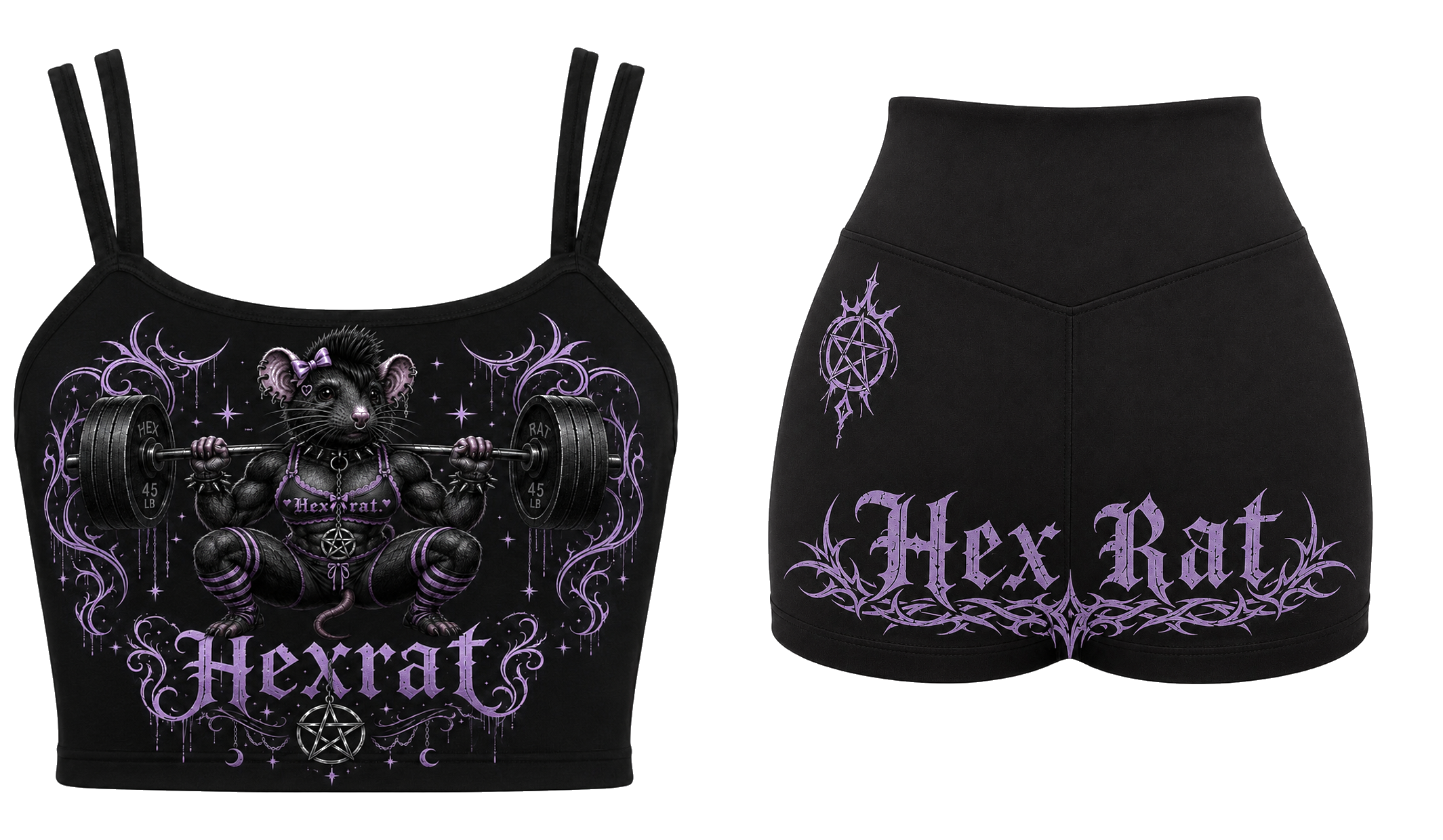 Hexrat Mascot Crop & Sigil Shorts Set